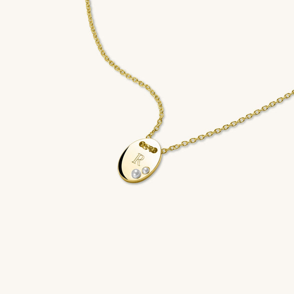 Rosefield Unite Pearl Necklace Goudkleurig