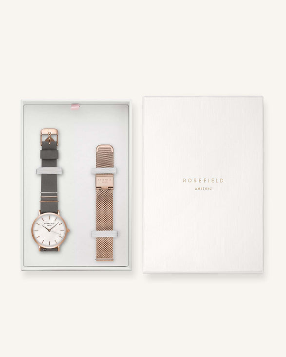 rosefield West Village Grey + Strap Gift Set