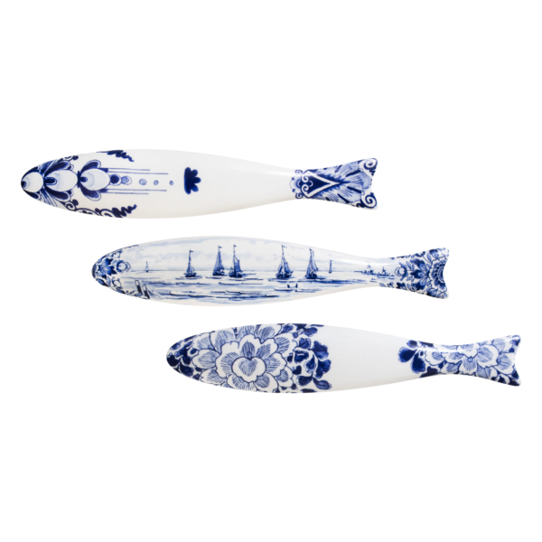 royal delft Blue Herring set I – 3 haringen