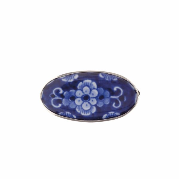 royal delft Broche bloem blauw met speld