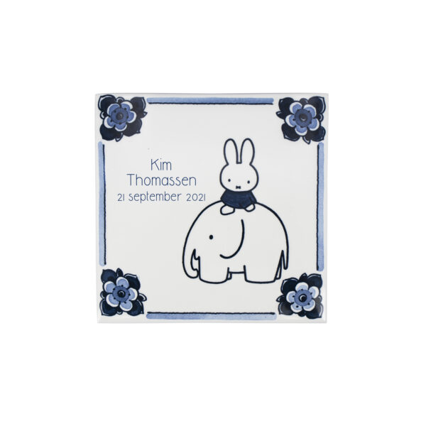 royal delft Geboortetegel nijntje olifant
