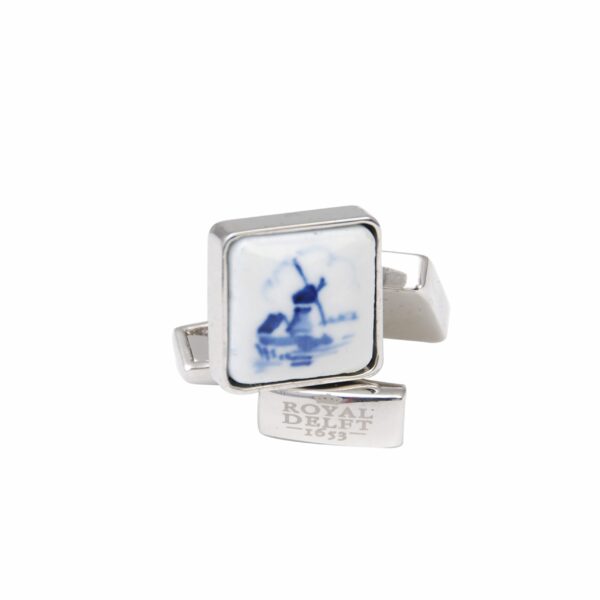 royal delft Manchetknopen vierkant molen