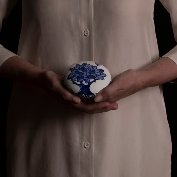 Royal Delft Memento Blue Pebble Tree Of Life