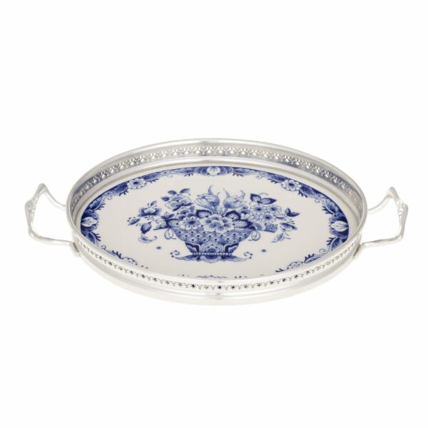 royal delft Roomstelblad ovaal bloem