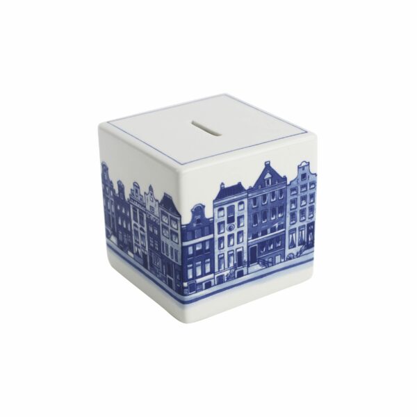royal delft Spaarpot kubus grachtenpanden