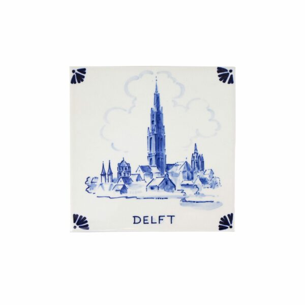 royal delft Tegel Gezicht op Delft
