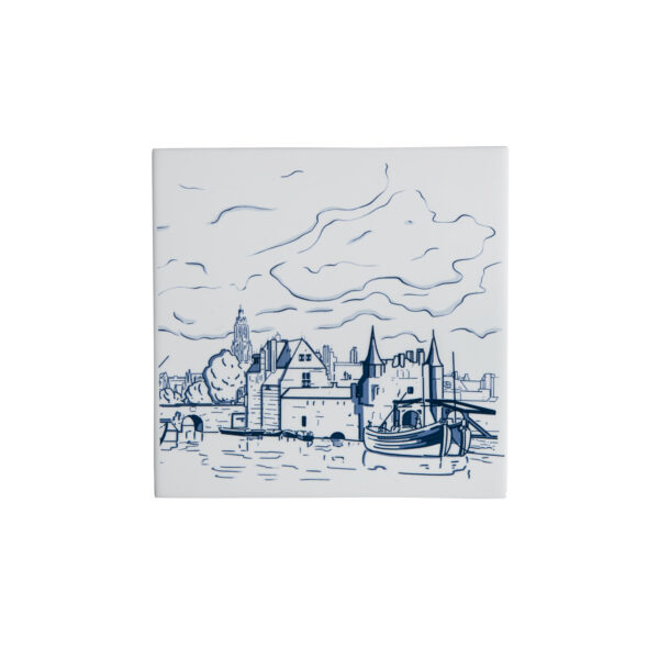 royal delft Tegel Vermeer Gezicht op Delft 2