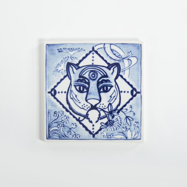 royal delft Tile Extinct Animals Golden Tiger