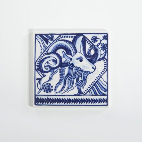 royal delft Tile Extinct Animals Pogo Goat