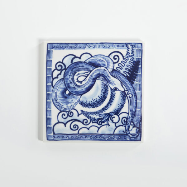 royal delft Tile Extinct Animals Queen Cobra