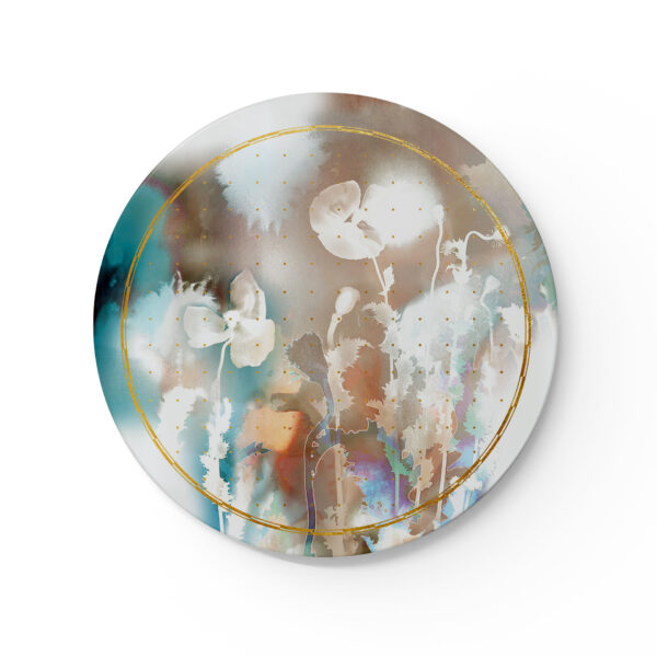 royal delft Wall Panel round | Poppy gold