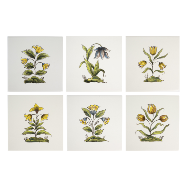 royal delft Wild Flower tegel set | 6 tegels