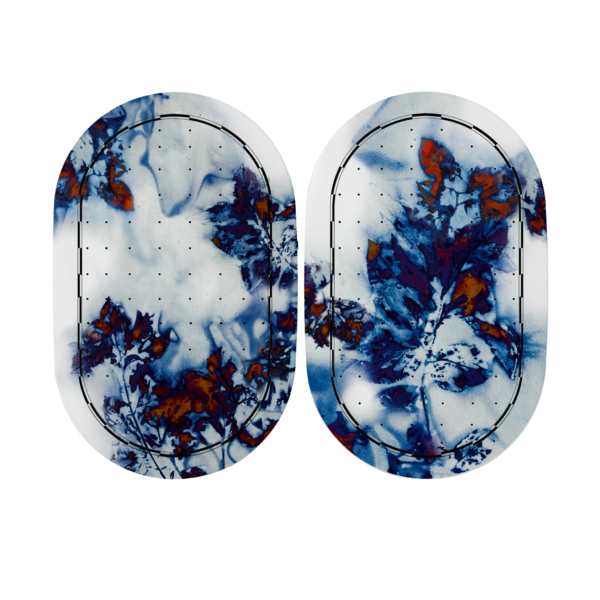 royal delft Wall Panel oval set | Hazel blue I en Hazel blue II