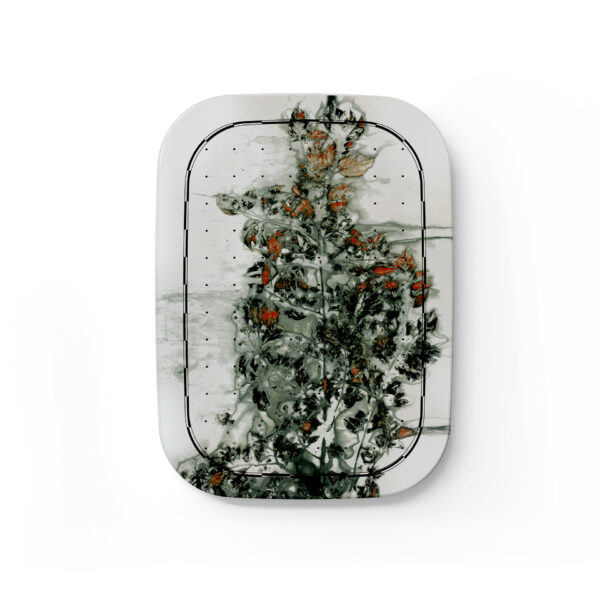 royal delft Wall Panel square | American Elderberry green