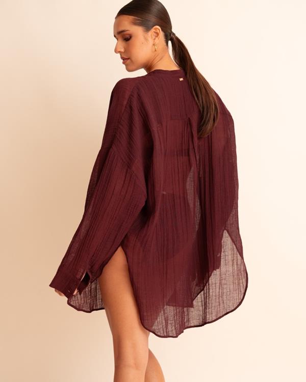 Sam Friday Beach Shirt Crinkle Port