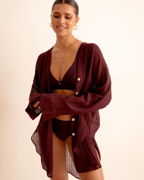 Sam Friday Beach Shirt Crinkle Port