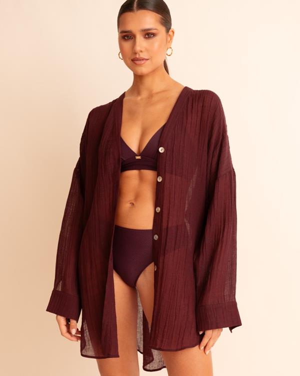 sam friday Beach Shirt Crinkle Port