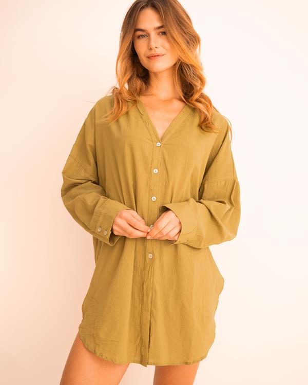 sam friday Beach Shirt Olive