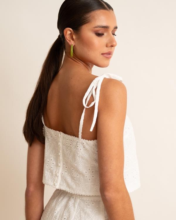 sam friday Broderie Cami Offwhite