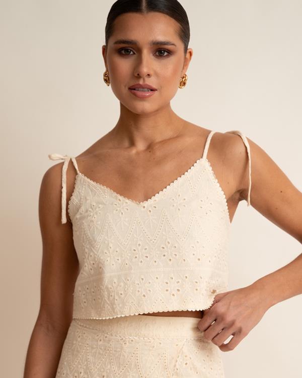 sam friday Broderie Cami Sand