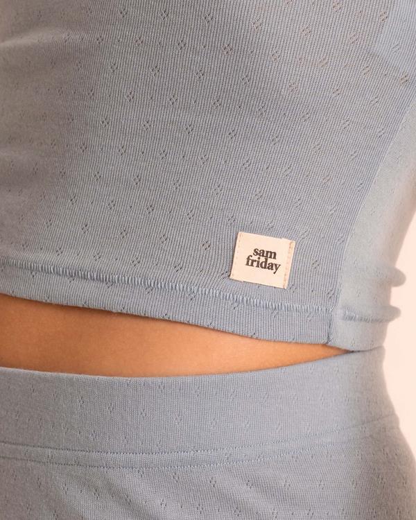 Sam Friday Pointelle T Shirt Soft Blue