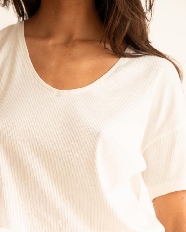 Sam Friday Sleepset Rib Tee Offwhite