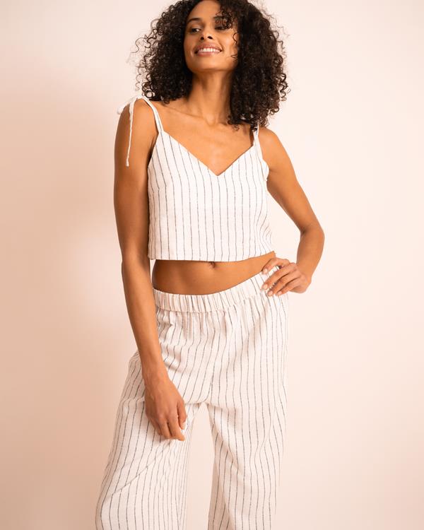 Sam Friday Stripe Linen Pants Pearl