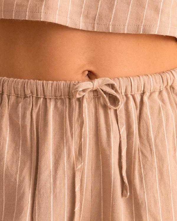 Sam Friday Stripe Linen Shorts Nougat