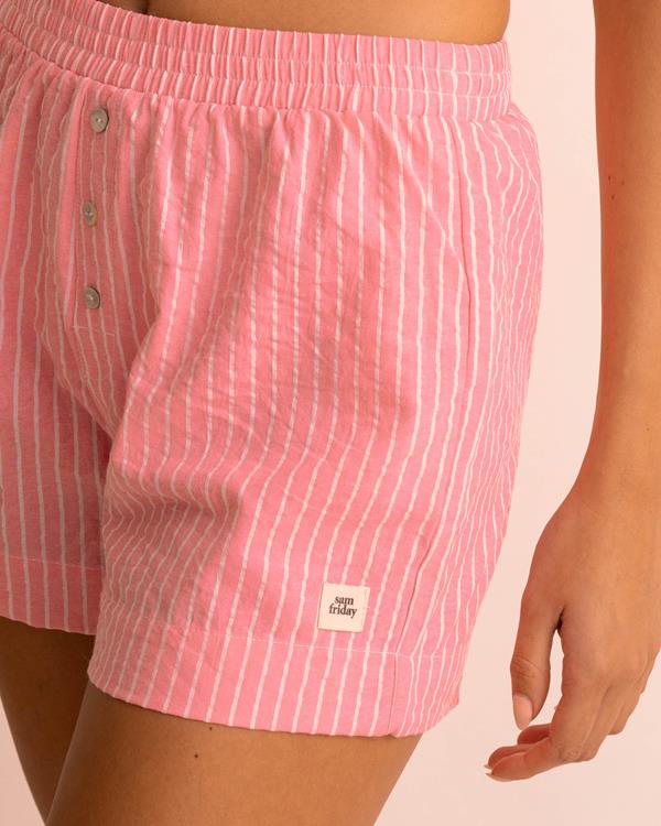 sam friday Stripe PJ Shorts Clover