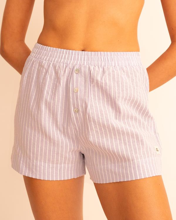 sam friday Stripe PJ Shorts Lavender