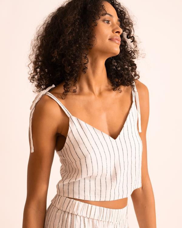 Sam Friday Stripe Spaghetti Top Pearl