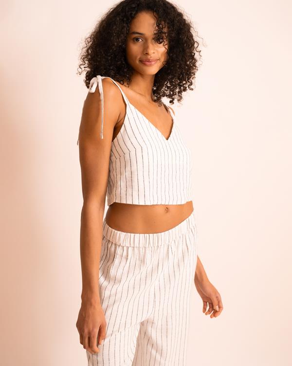 Sam Friday Stripe Spaghetti Top Pearl