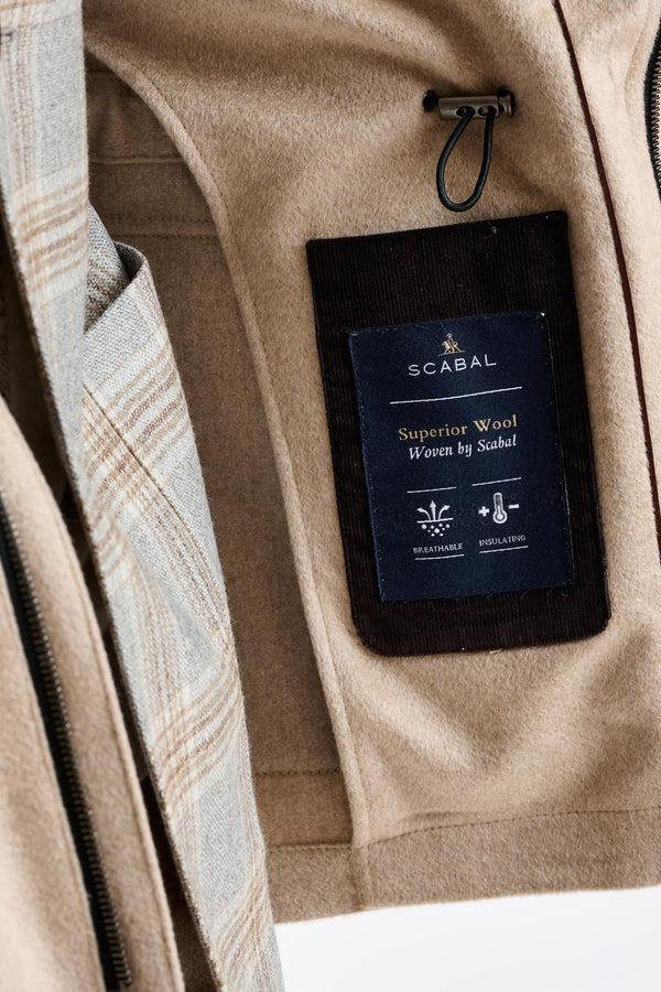Scabal Beige 100% Cashmere Dartmoor Field Jacket Zeus