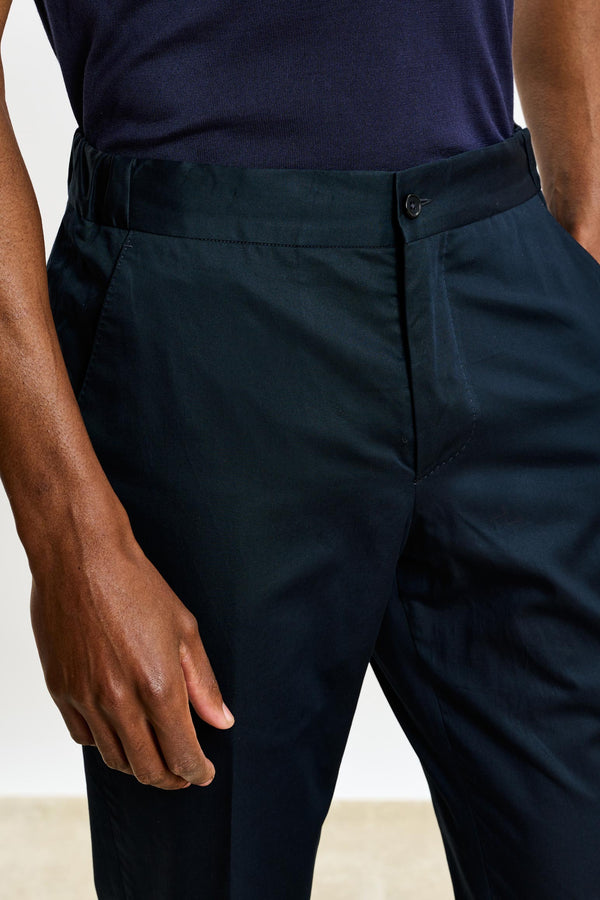 Scabal Black Perth Drawstring Trousers Cashmere Cotton