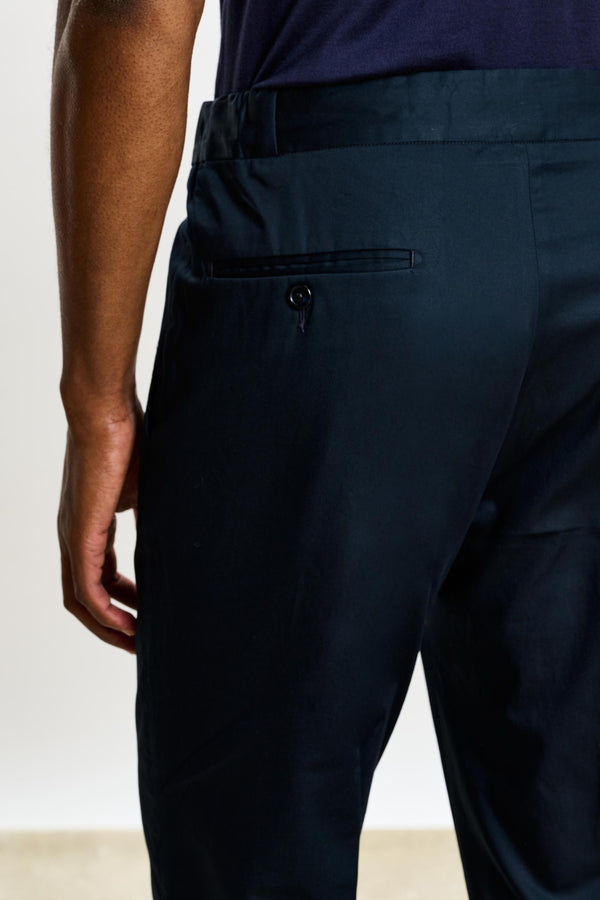 Scabal Black Perth Drawstring Trousers Cashmere Cotton
