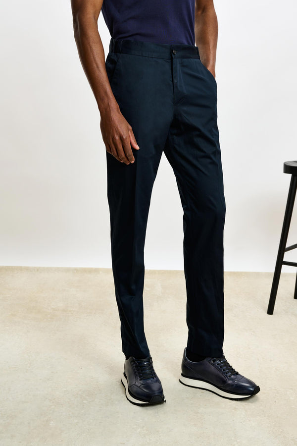 scabal Black Perth Drawstring Trousers Cashmere Cotton