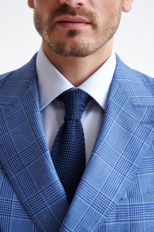 Scabal Blue Check Super 130's Wool Soho Jacket Mosaic