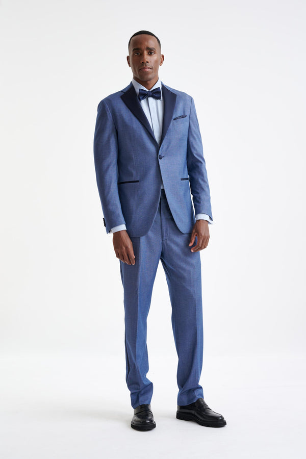 scabal Blue Medium Cashmere & Cotton Kenton Suit Cashmere Denim