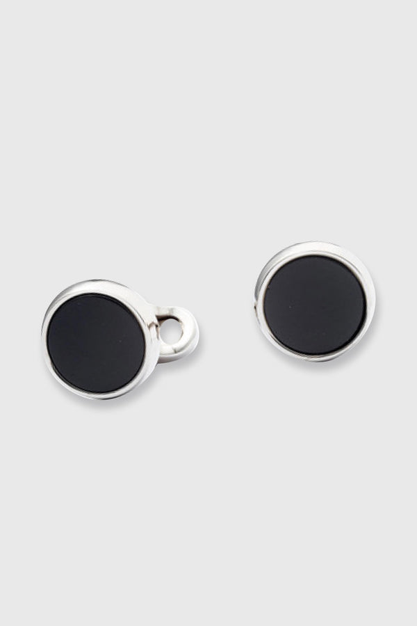 scabal Brass Cufflinks with Real Semi-Precious Black Onyx Stones