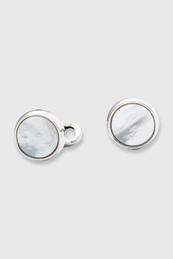 scabal Brass Cufflinks with Real Semi-Precious Mother of Pearl Stones