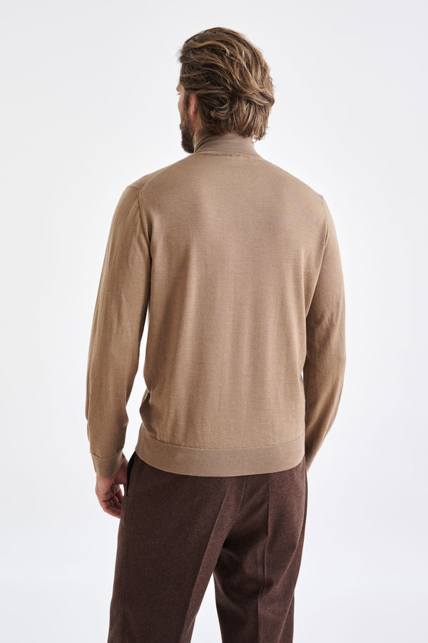 Scabal Camel Cashmere Merino Silk Blend Telford Turtleneck Sweater