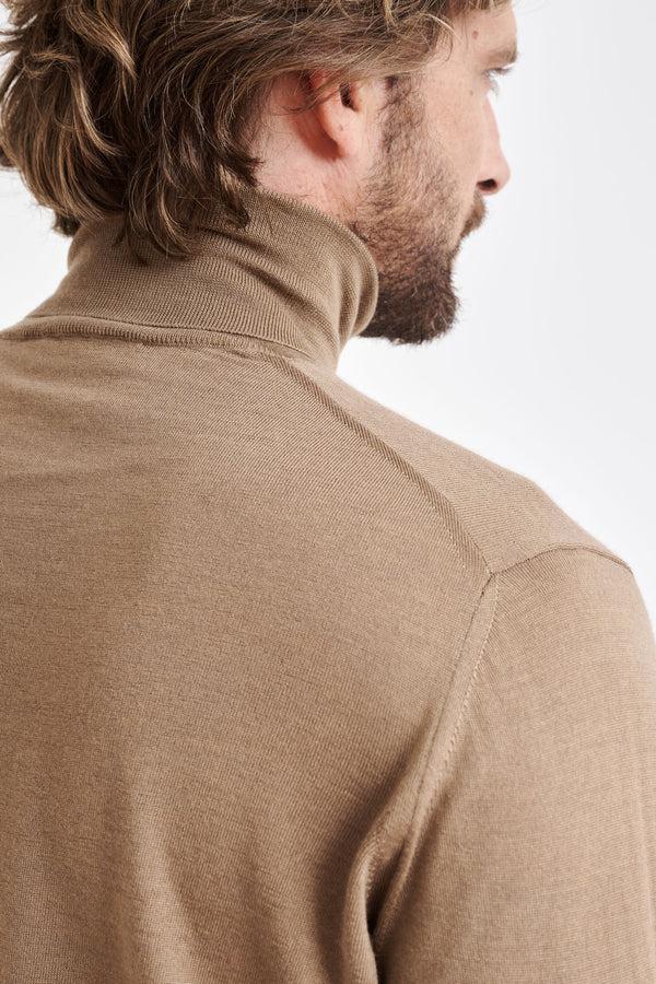 Scabal Camel Cashmere Merino Silk Blend Telford Turtleneck Sweater
