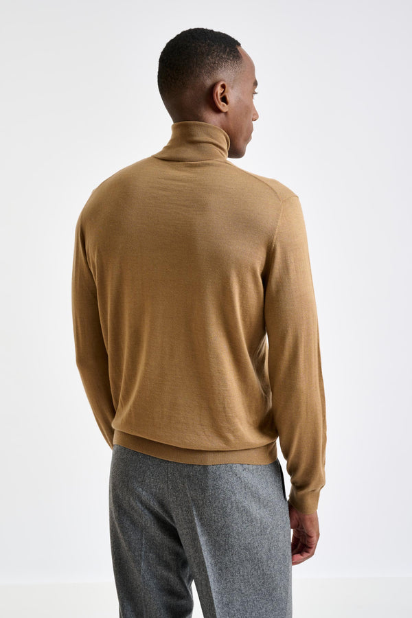 Scabal Camel Cashmere & Silk Blend Telford Turtleneck Sweater