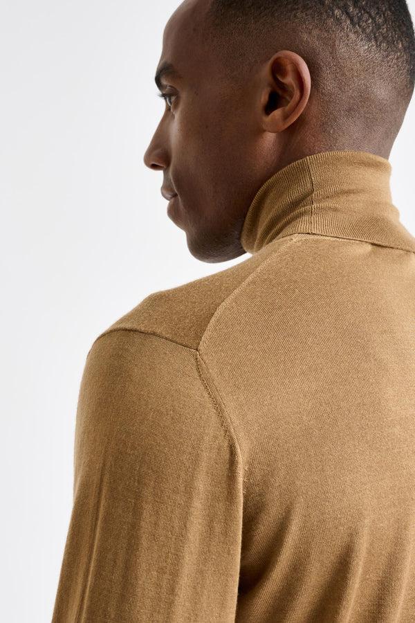 Scabal Camel Cashmere & Silk Blend Telford Turtleneck Sweater