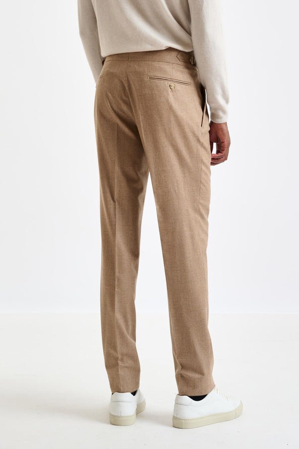 Scabal Camel Super 100's Wool Farley Trouser Flannel Saxony
