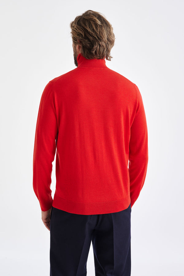 Scabal Carmine Cashmere Merino Silk Blend Telford Turtleneck Sweater