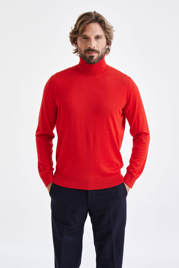 scabal Carmine Cashmere Merino Silk Blend Telford Turtleneck Sweater