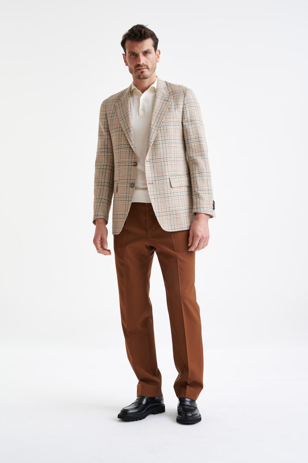 Scabal Cream Check Cotton & Silk Kensington Jacket Amalfi Trend
