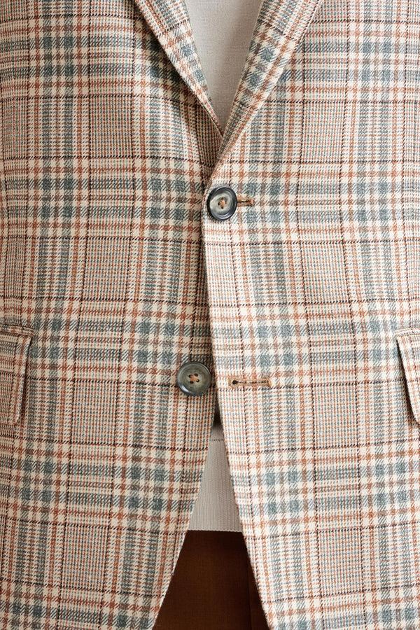 Scabal Cream Check Cotton & Silk Kensington Jacket Amalfi Trend
