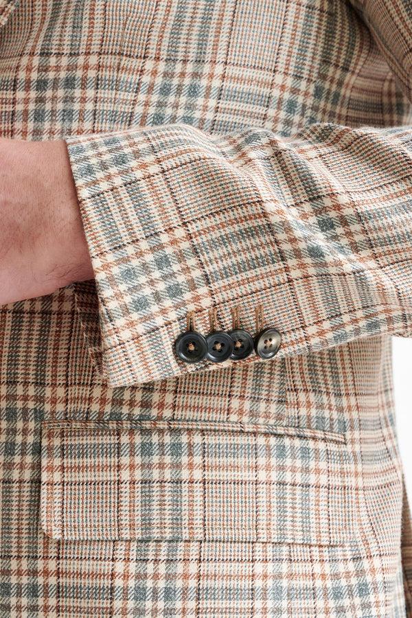Scabal Cream Check Cotton & Silk Kensington Jacket Amalfi Trend